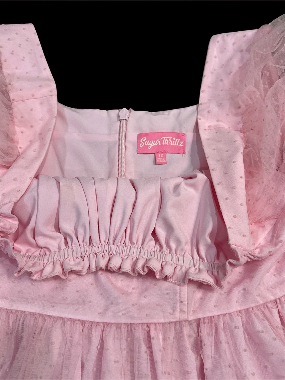 Sugar Thrillz Plus Size Pink Show Pony Mini Dress - Size 1X - Picture 5 of 8